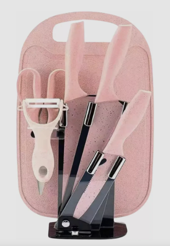 Kit de 3 Cuchillos con Tabla de Picar y Pedestal - 50% OFF