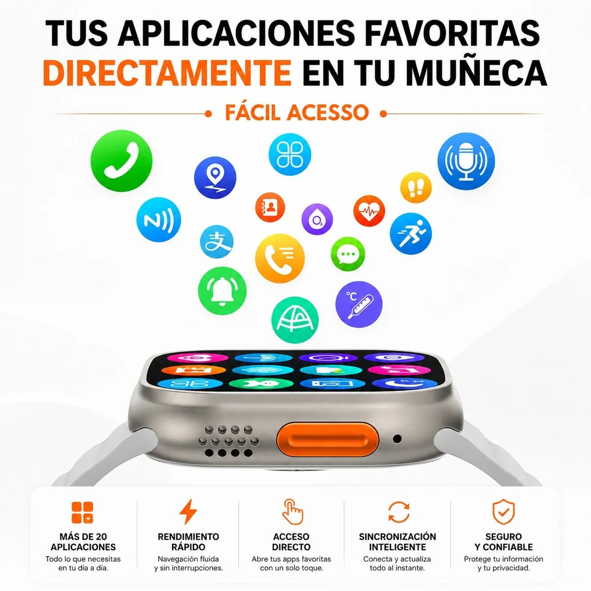 Reloj Inteligente Con Doble Cámara y Sim Card + 7 Correas GRATIS - 50%OFF